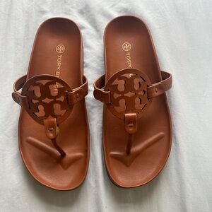 Tori Burch Miller Cloud Sandal, Bourbon Miele, Size 7.5